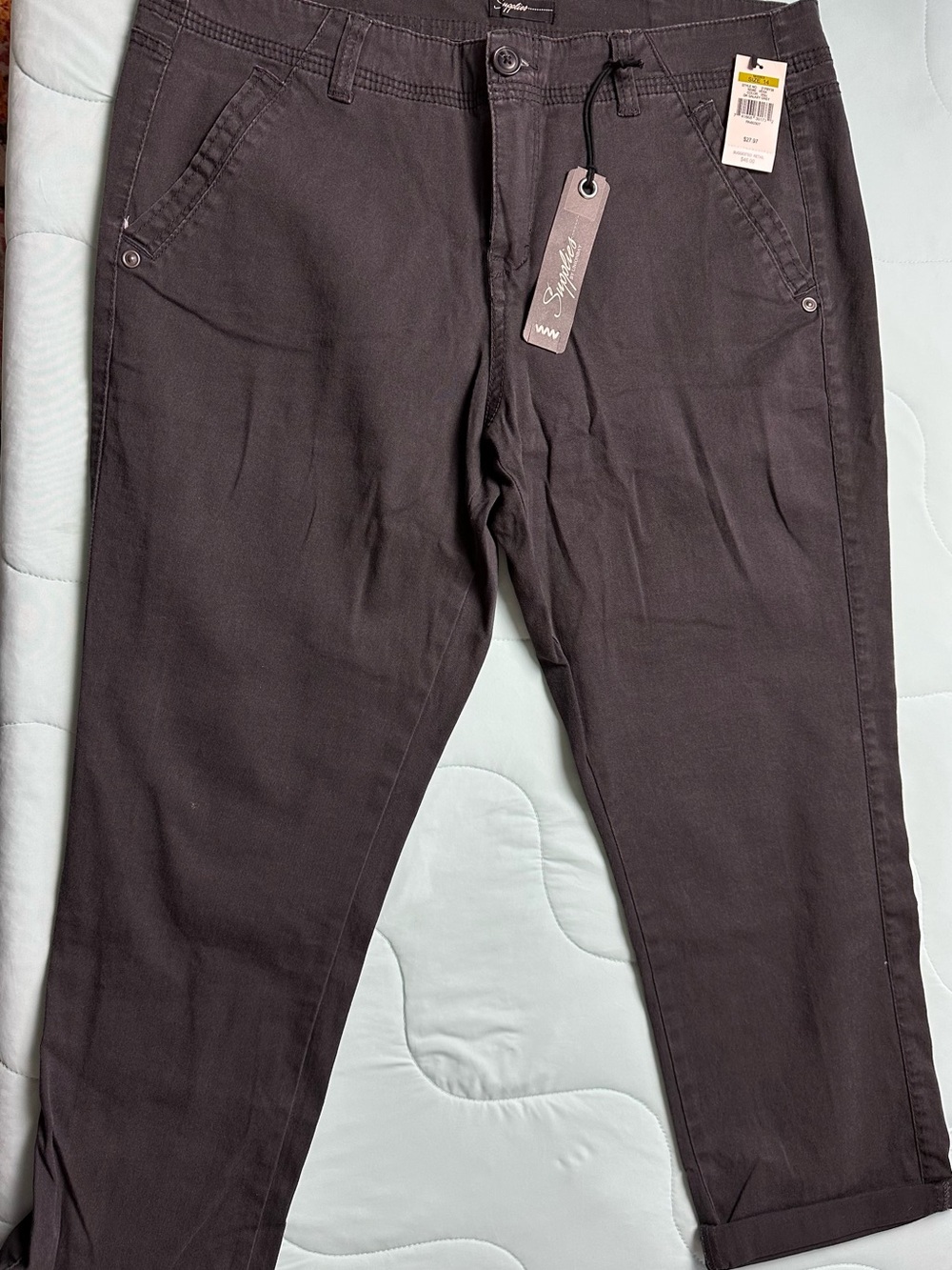 UNIONBAY Women's Cropped Ankle Pants - Dark Brown